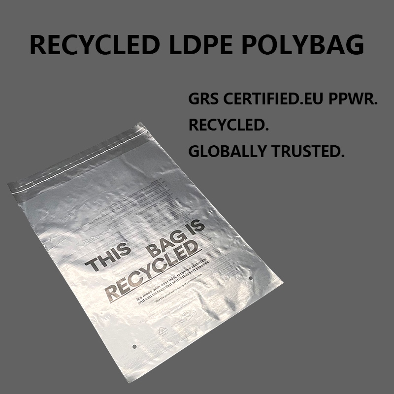 Vlastný GRS recyklovaný LDPE polybag na balenie oblečenia a elektronického obchodu